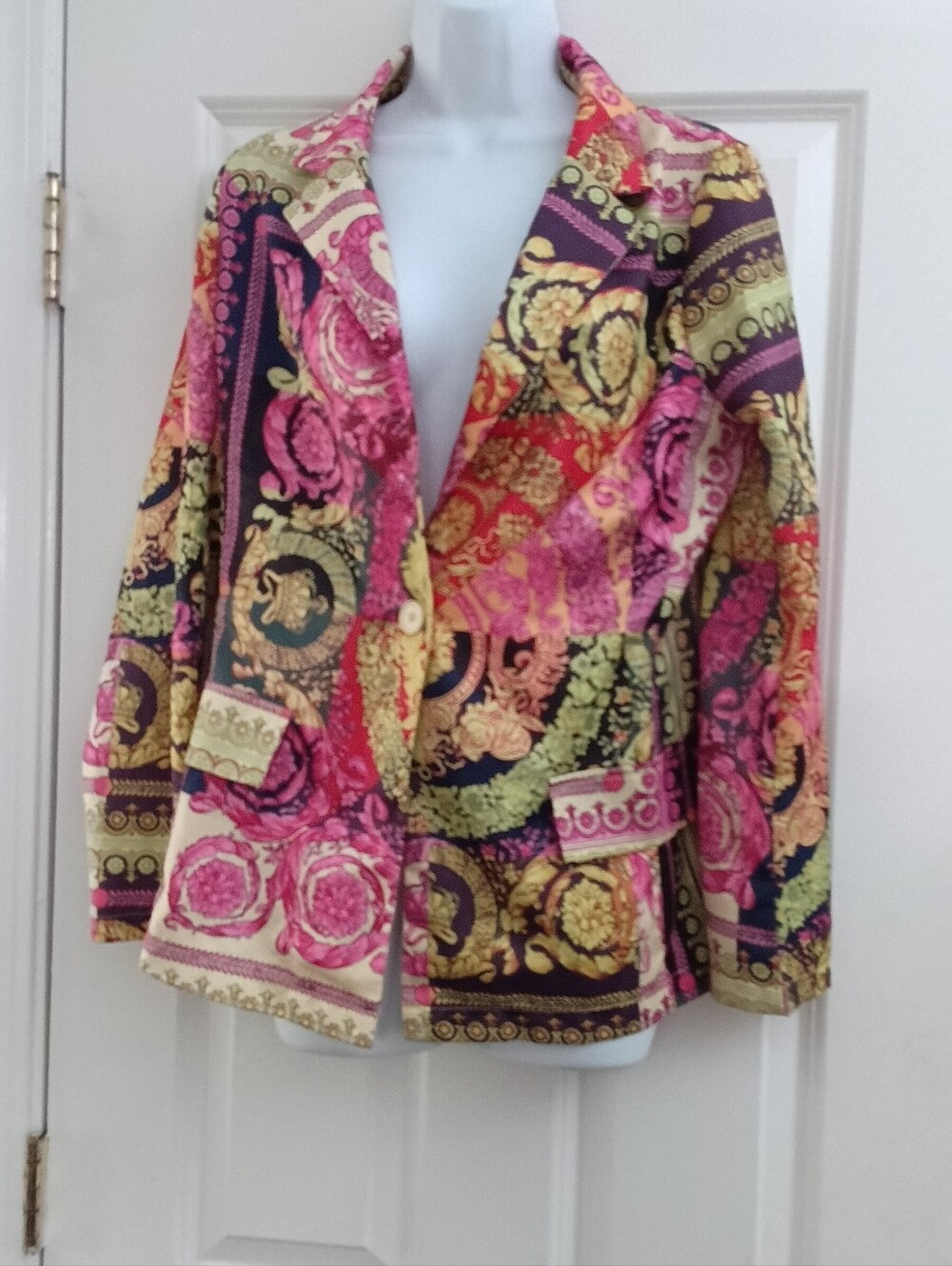 SHEIN Pink Multi-Print Women’s Blouse SIZE LARGE - Picture 3 of 8